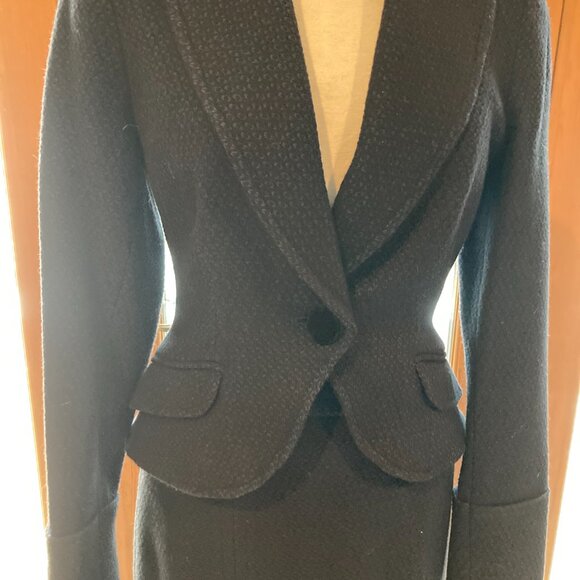 NEW, NEVER WORN-Philippe Adec Wool Blend Jacket Navy/Black Geometric Print Sz 2 - Picture 2 of 9